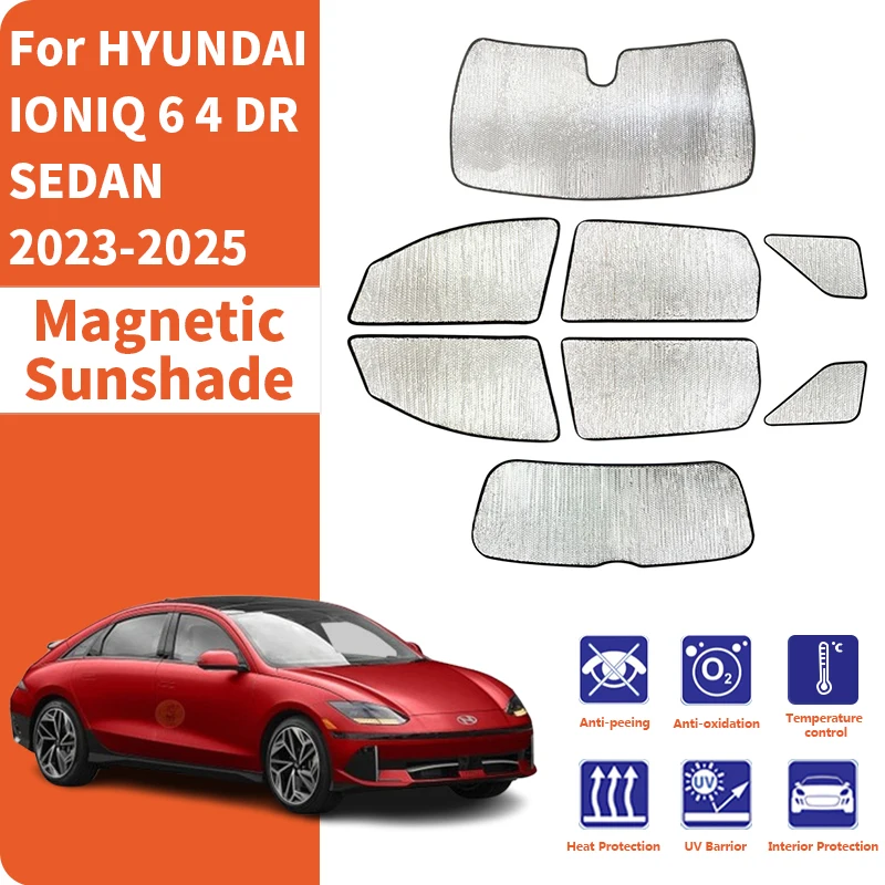 Custom Car Window Sunshade Anti-UV Car Sun Window Visors Sunshade Covers Accessories For HYUNDAI IONIQ 6 4 DR SEDAN 2023-2025
