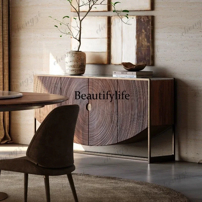 A182 Designer art engraving cabinet, antique design sense, solid wood entrance cabinet integrated