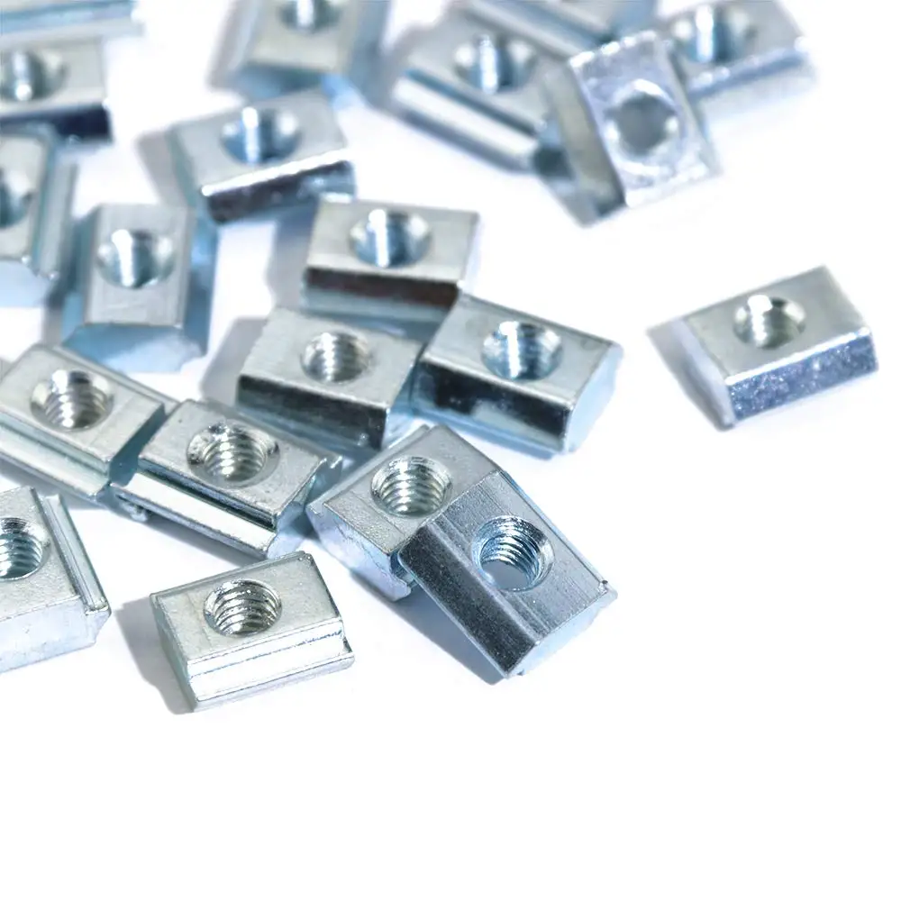 1/5/10/20PCS M3 M4 M5 M6 T Sliding Block Square Nut Eu Standard For 2020 Aluminum Profile 6mm Slot Zinc Coated Plate 3D Printer