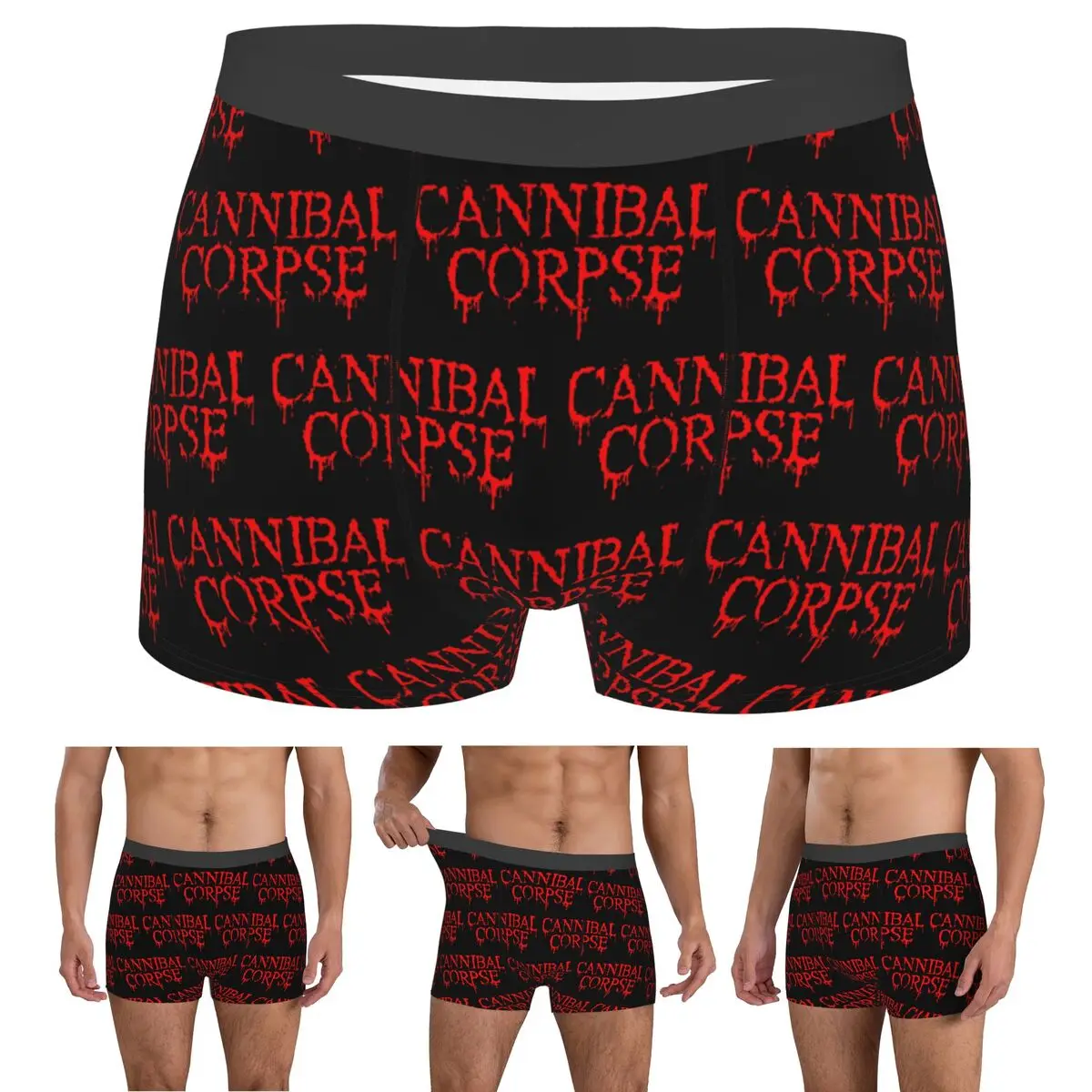 

Boxer Underpants Shorts Cannibal Corpse Death Metal Band Panties Men Ventilate Underwear for Homme Man Boyfriend Gift