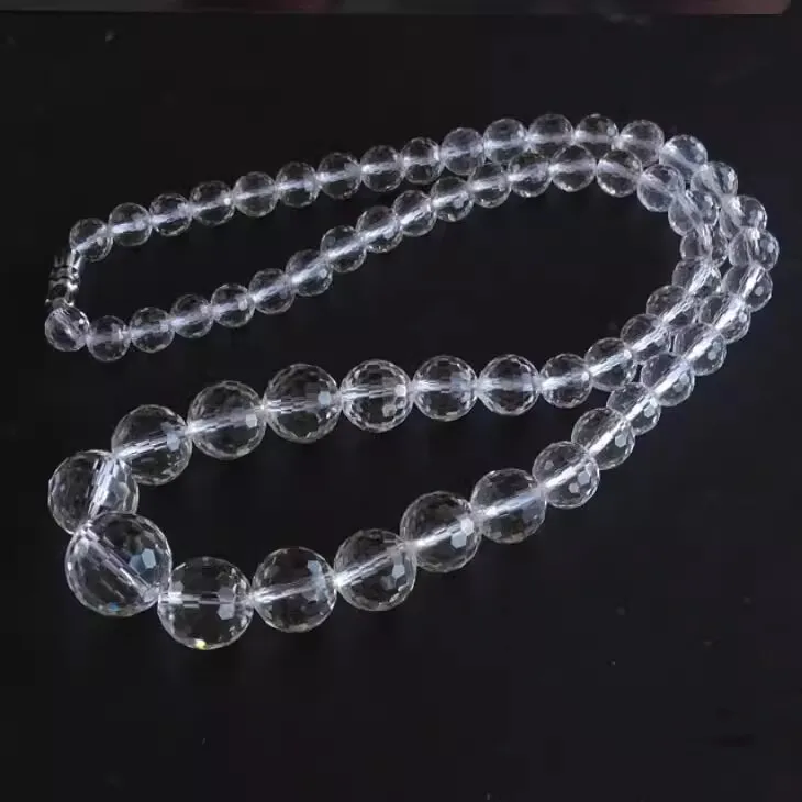 Smoky quartz white crystal 6-13mm round faceted necklace bracelet 43cm 18cm  wholesale beads nature FPPJ