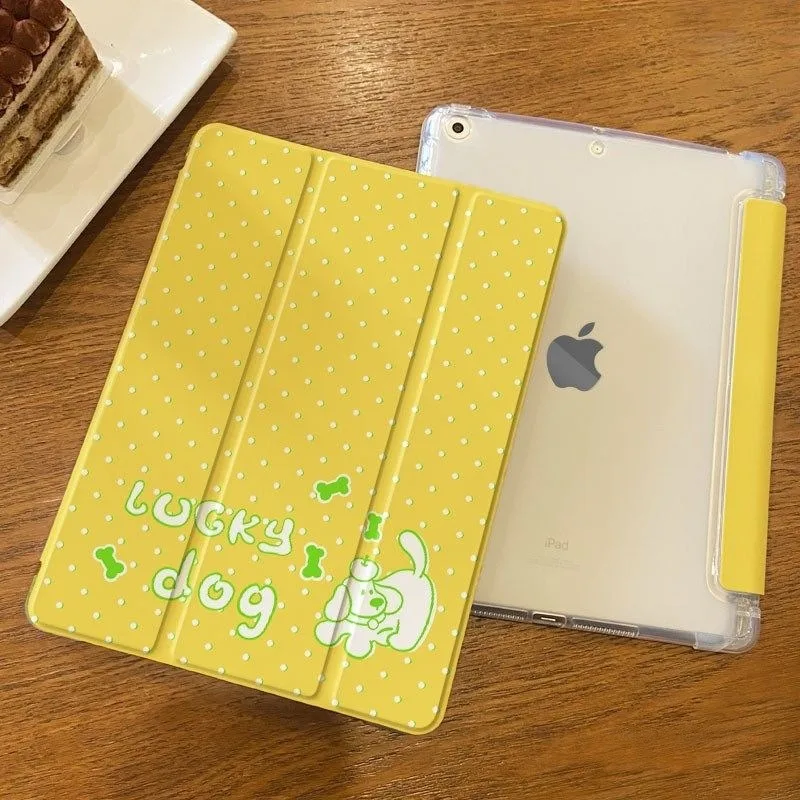 Luck Dog Print Pen Slot Tablet Case For iPad 2026 Air 8 7 6 4 3 2 1 Pro 2024 11in 12th 11 10 9 8 7 6 5th Cover