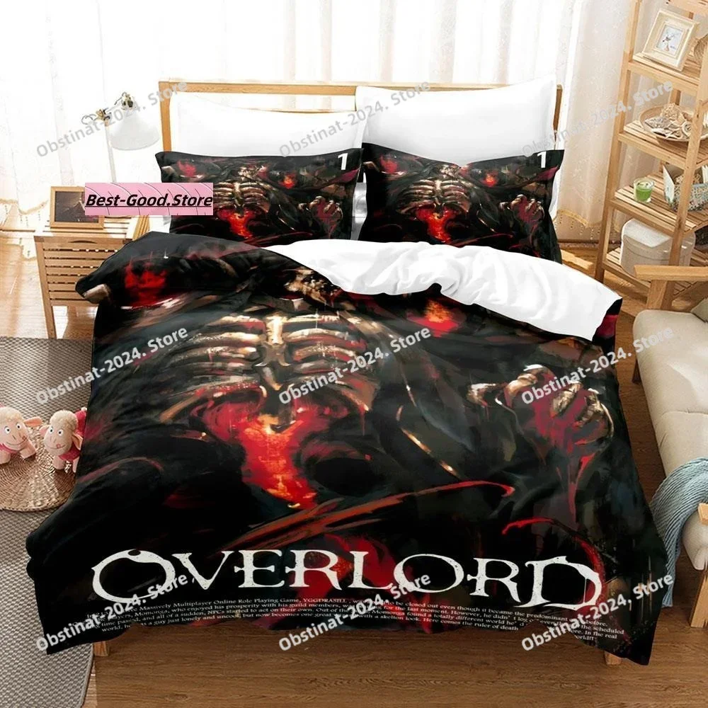 

OVERLORD Bedding Set Print single Comforter Quilt Bed Cover Duvet Cover Pillow Case 3 Pieces Kids Adult Size Air conditioning is