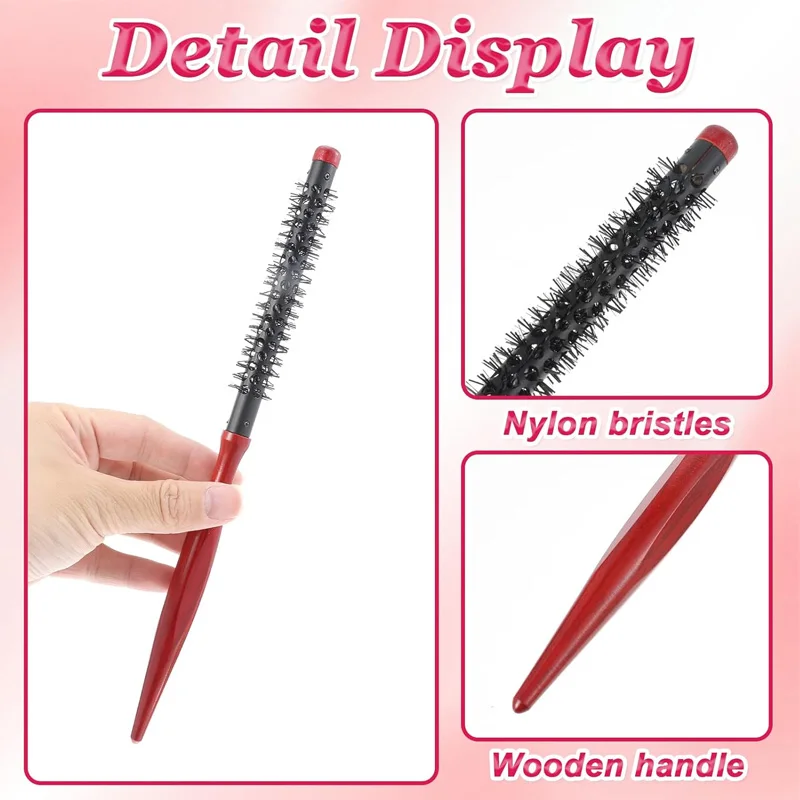 مجموعة فرش شعر احترافية مكونة من 1/2/3 قطع، فرشاة تجعيد دائرية صغيرة لتصفيف الشعر، صالون نفخ جاف لأداة تصفيف الشعر الناعمة #2