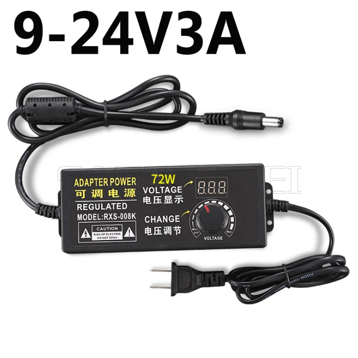 Universal 110-220V AC/DC 9V 9.5V 12V 13.5V 14V 15V 1A 2A 5A 17V 18V 19V 20V 22V 24V  Adjustable Led Power Adapter 24V Supply