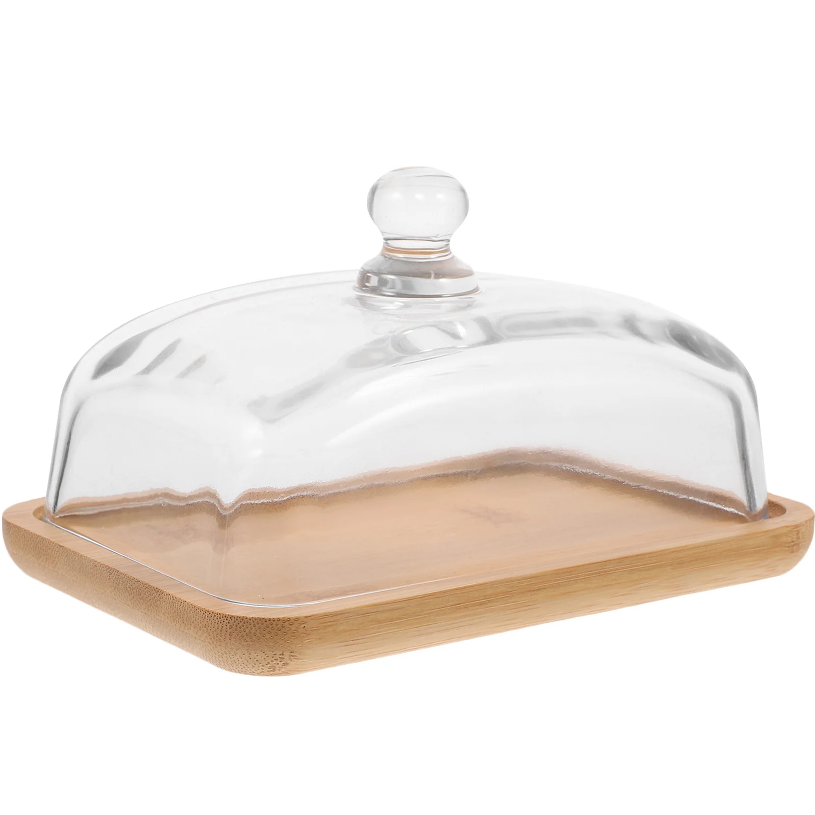 

1 Set Glass Dessert Plate With Handle Transparent Cake Storage Holder Multi-Function Food Cover Dust-Proof Insect-Resistant