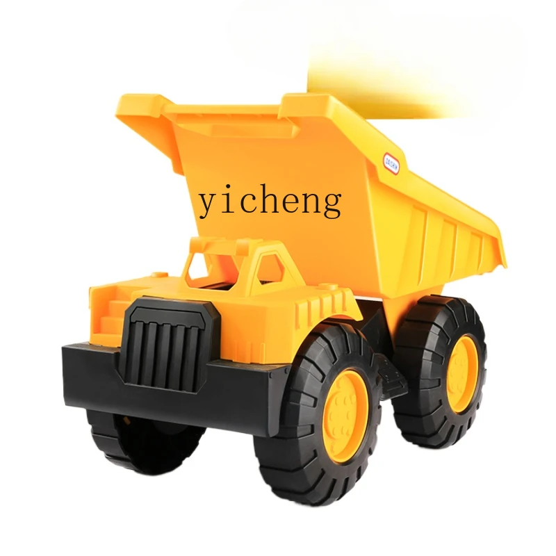 Tqh Children's Tilting Engineering Truck Excavator Sand Digging Boy Large Size Can Sit and Push Soil Excavator Forklift Beach