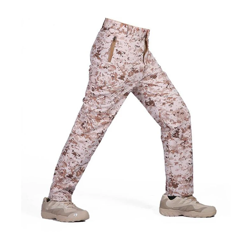 TAD Tactical Softshell Sharkshell Pants Men Outdoor Hiking Climbing Sport  Pants Waterproof Camouflage Sport Trousers