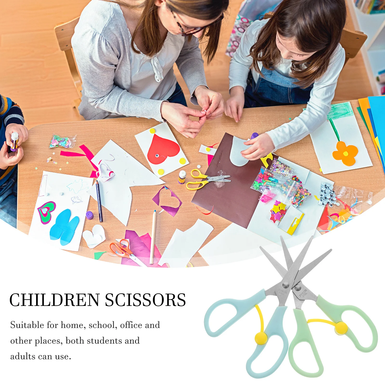 4 قطعة مقص أمان صغير تصميم مريح أدوات القطع للصور الورقية الحرف الأعمار 3-5 المنزل اللوازم المكتبية المدرسية