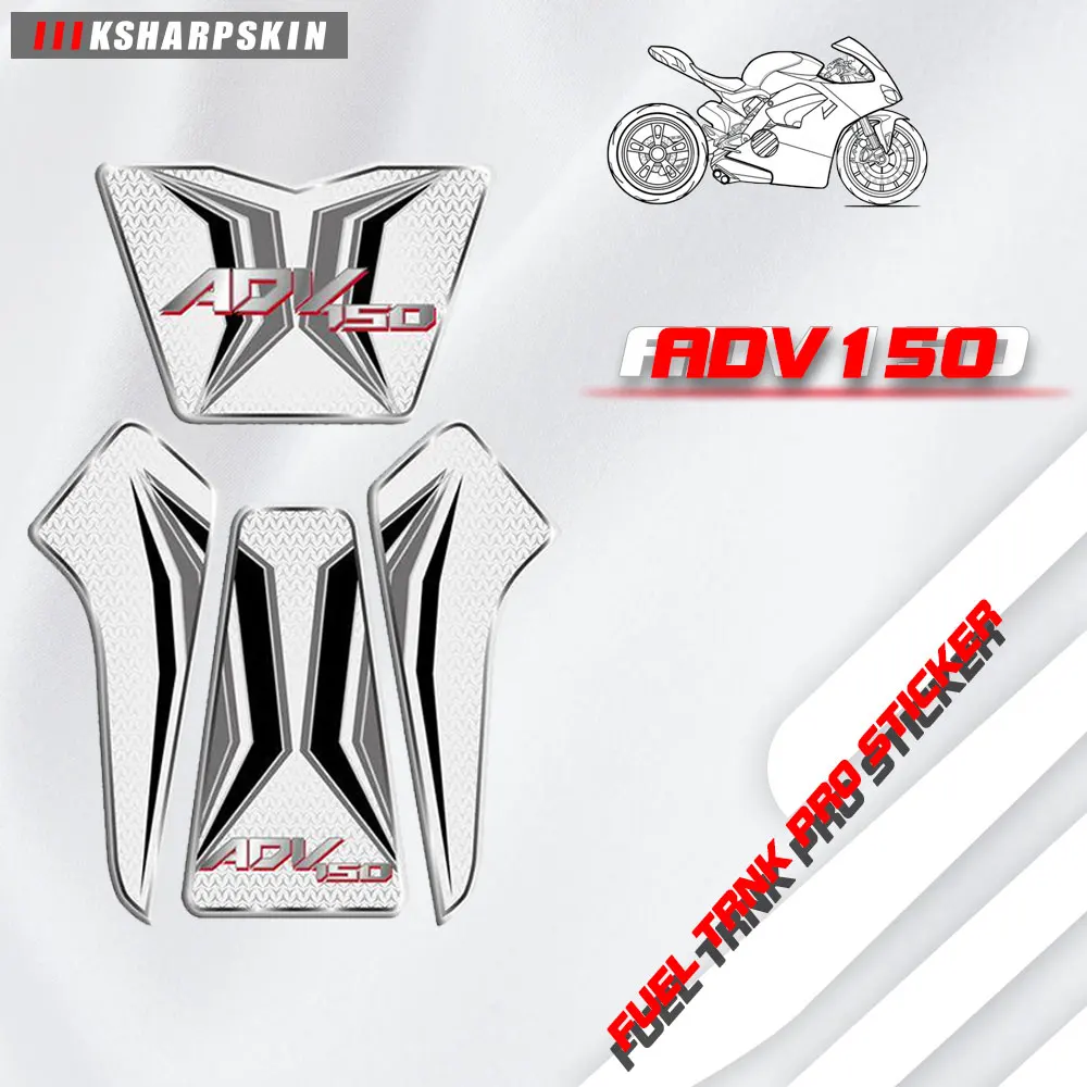 

Fuel tank carbon fiber scratch-resistant stickers motorcycle stickers fish bone decals for HONDA ADV150