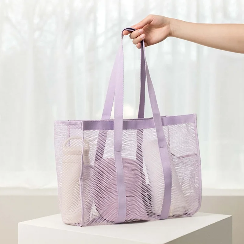 

Women's Single Shoulder Bags Summer Mesh Swimming Beach Fashion Luxury Hollow Out Handbag Portable Large Capacity Casual Tote