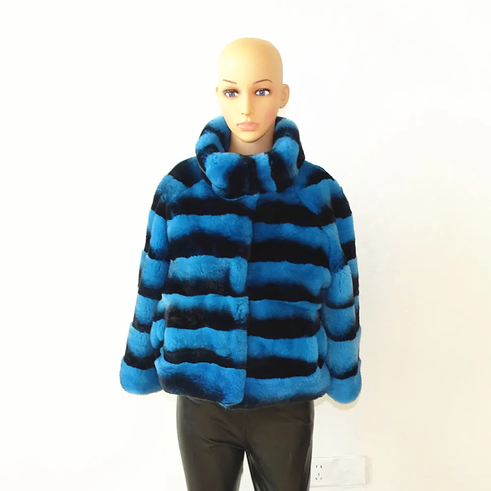 women winter chinchilla rex rabbit fur coat women Natural rabbit fur jacket