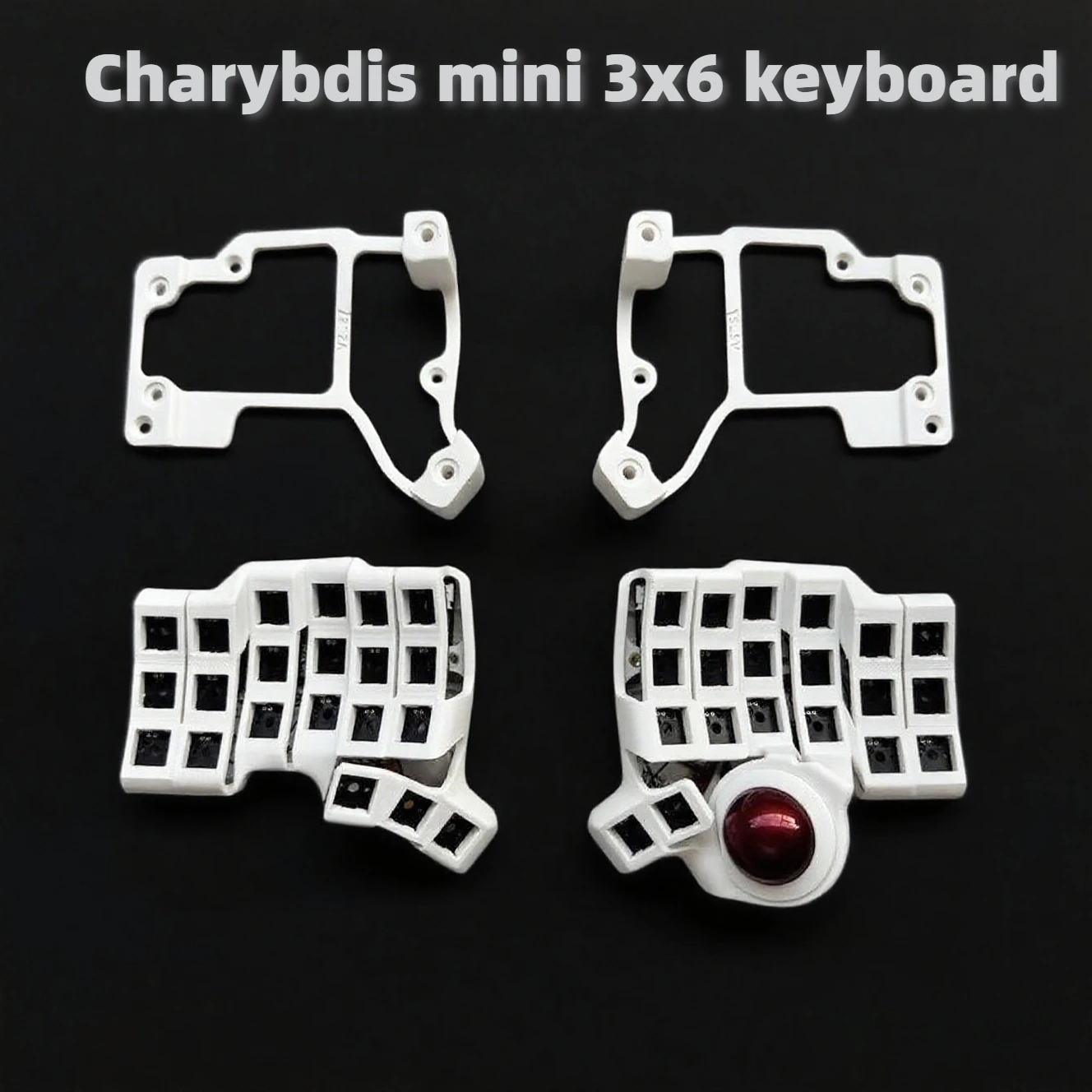 

3x6 Charybdis Mini Split Keyboard Kit Custom Wireless TBK Mini Mechanical Keyboard Kit Hotswap Gaming Bluetooth Keyboard Black