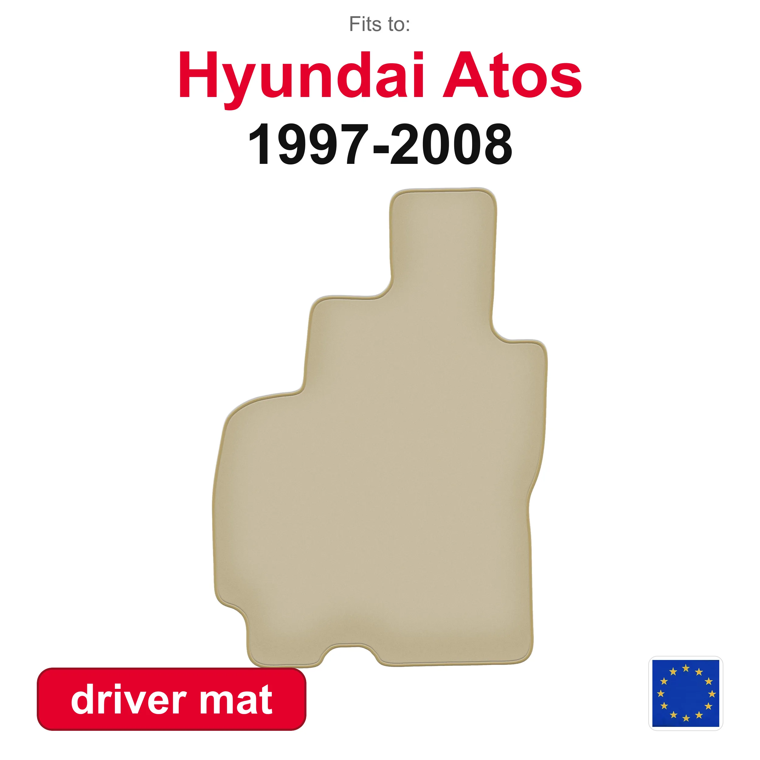 PREMIUM autovloerkleed voor Hyundai Atos hatchback (1997-2008) -Beige, passend (1 stuk)