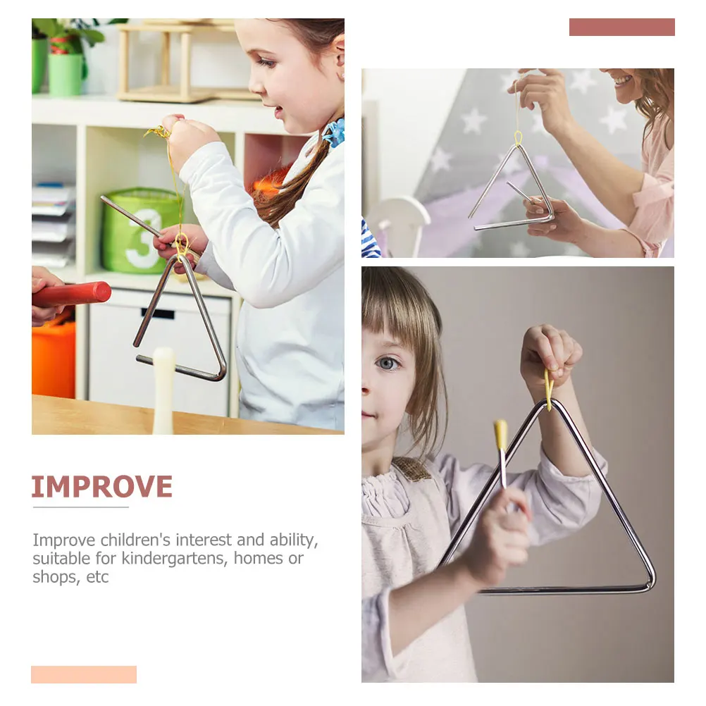 

Triangle Bell Hand-eye Coordination Toy Music Instruments for Kids Musical Children's Percussion Alloy