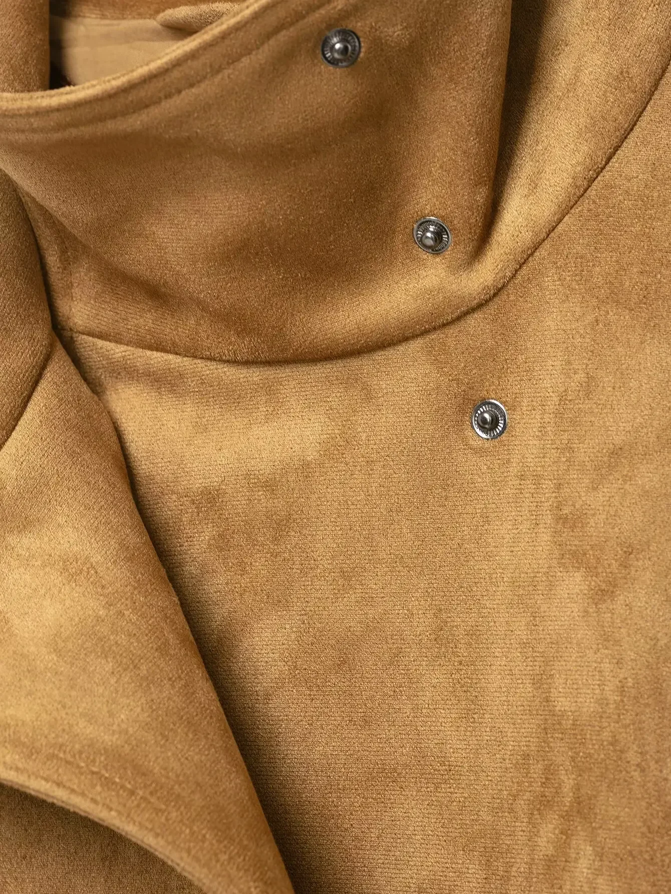 KONDALA Damen High-Street-Jacke Elegante Kunstwildleder-Jacke mit Gürtel und Stehkragen Neue 2026 Herbst-Winter Pendler-Damen-Kurzjacke – Detail 23