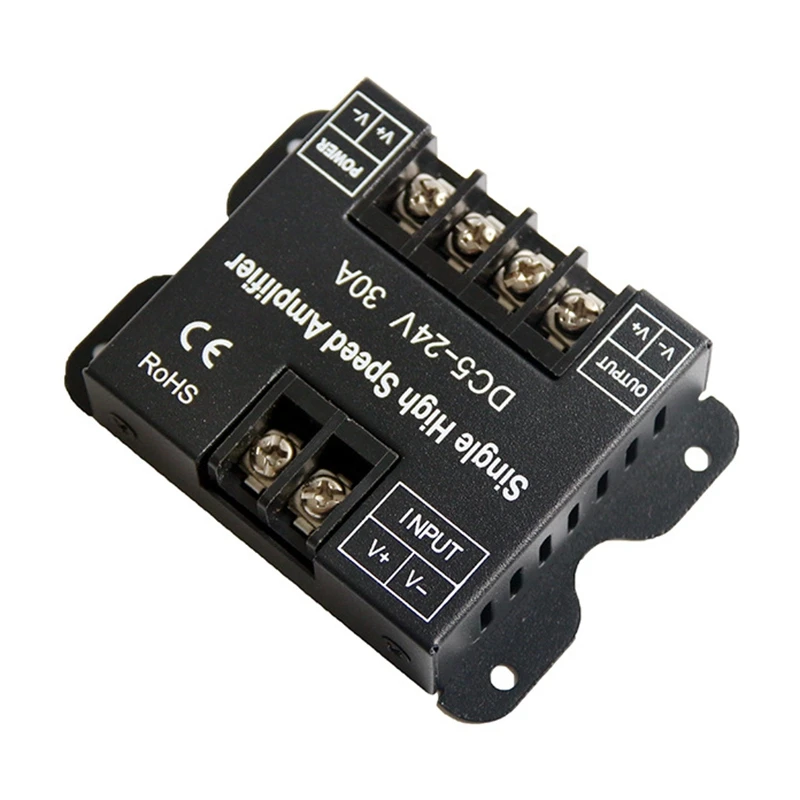 T19C LED Strip Amplifier 30A DC5V -24V Single High Speed Amplifier for Single Colour LED Strip Power Repeater Controller