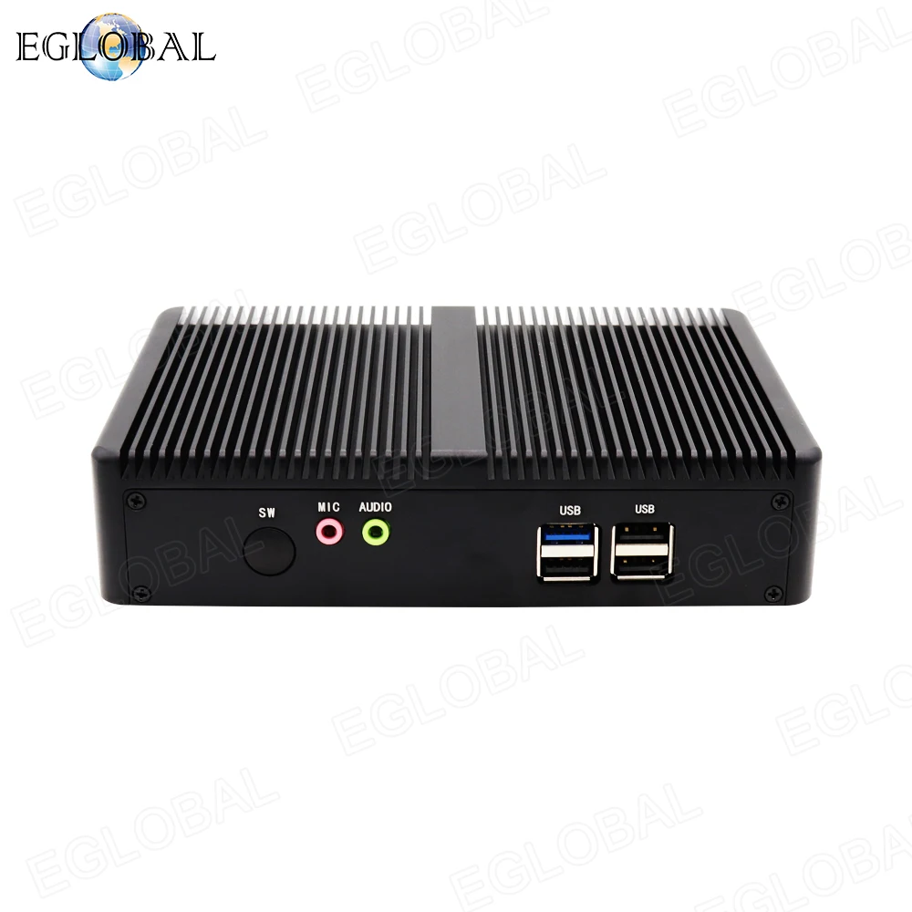 Eglobal Günstigster lüfterloser Mini-PC mit Interl Celeron J1800 J1900 VGA HDMI 2 Rj45 Lan Excellent Thin Client Solution Mini Compute