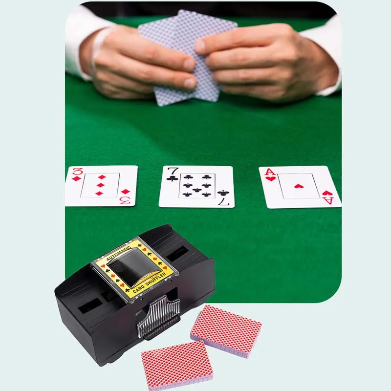 Automatic Playing Card Shuffler Mixer 2/4 Decks Games Poker Card Sorter Machine Dispenser for Home Festivals Party Board Games