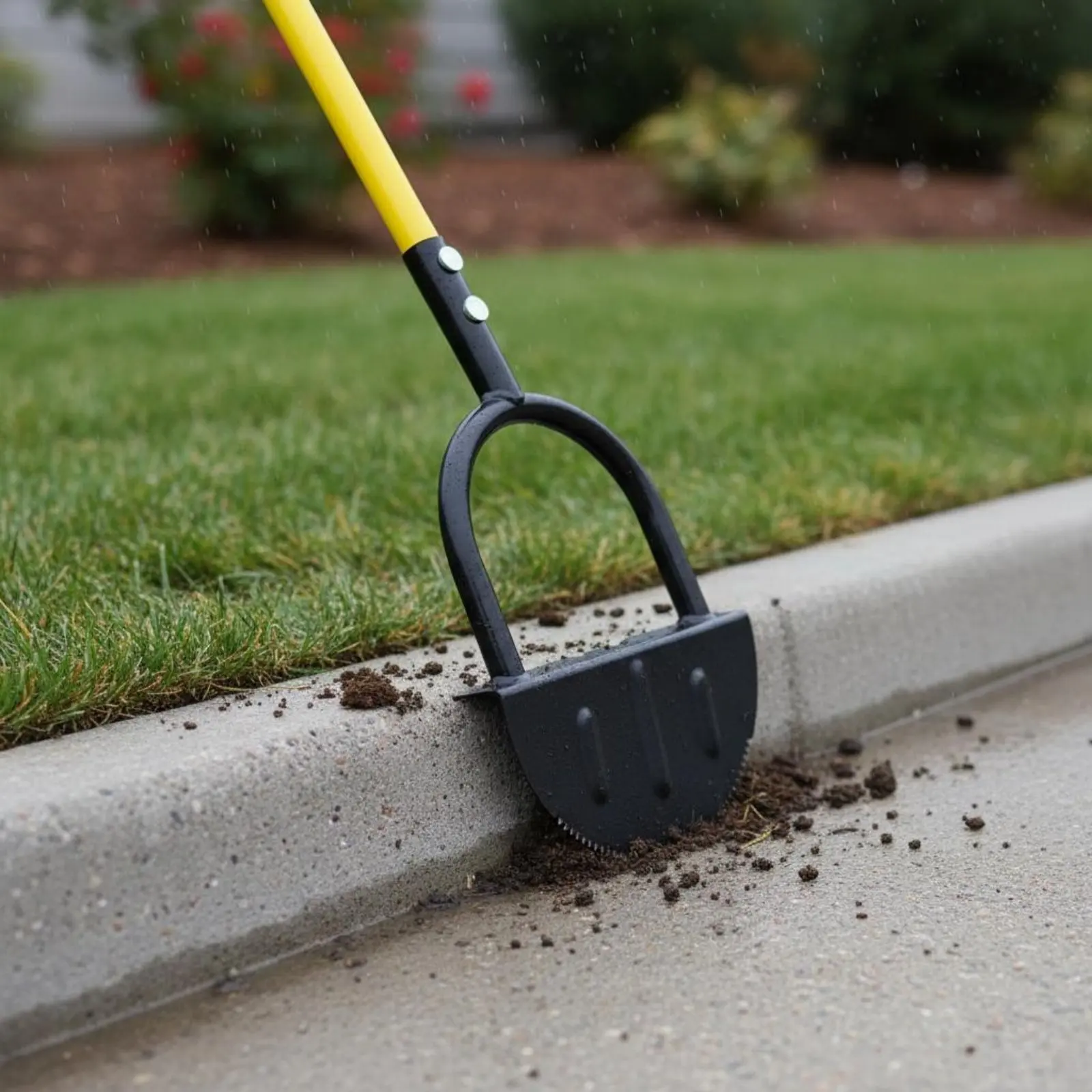 

Half Moon Lawn Edger Sharp Saw-Tooth Blade Manual Step Edger Serrated Border Spade Large Foot Base for Gardeners, Driveways