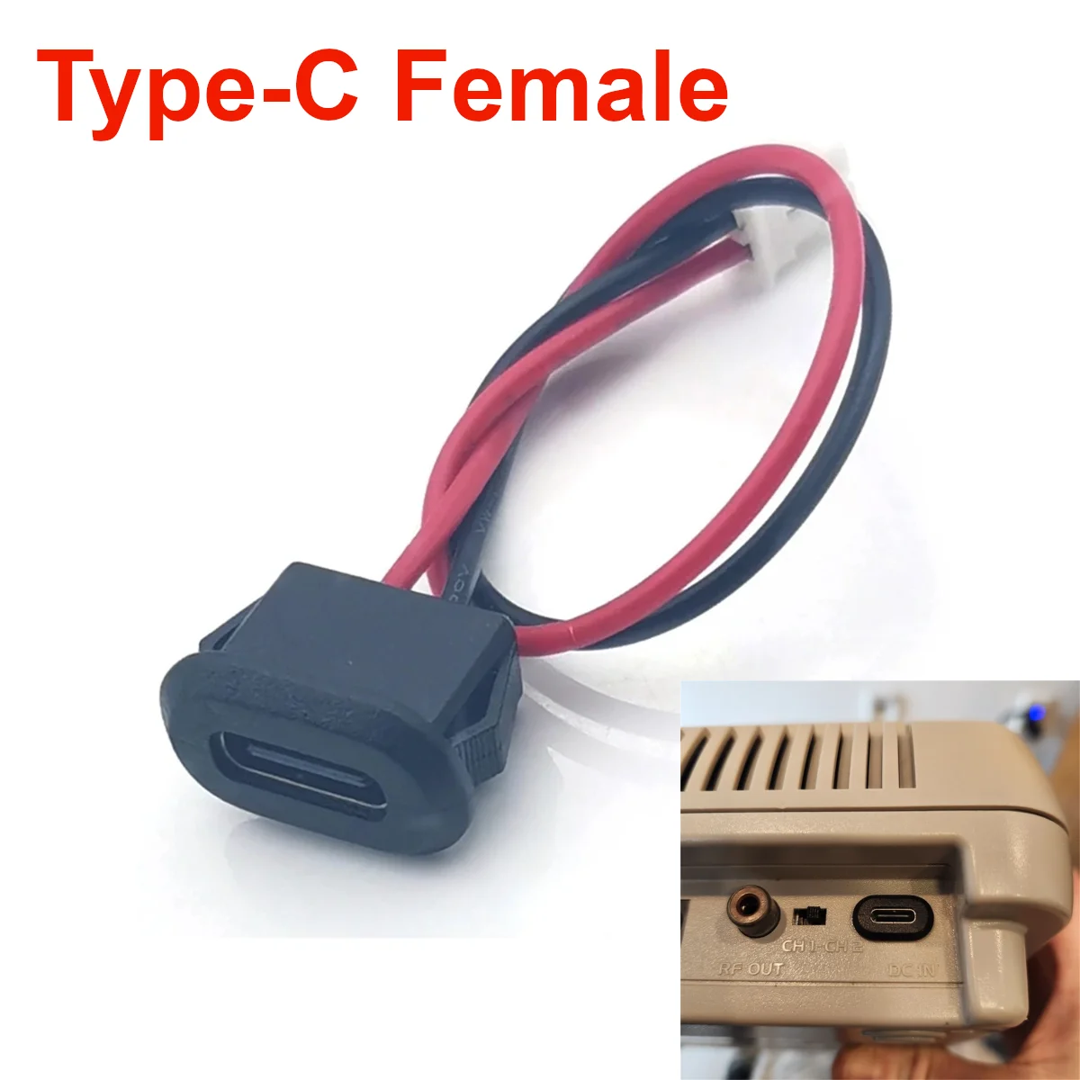 

1/5Pcs Car Charger Plug Socket High Current Fast Type C Charging Jack Port Female Connector With Card Buckle