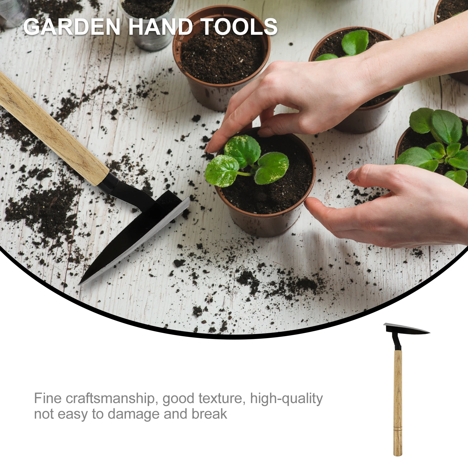 

Wooden Hoe Handheld Weeder Manual Planting Hoes Garden Tools Durable Lightweight Gardening Accessories Housewarming Gift Shovel