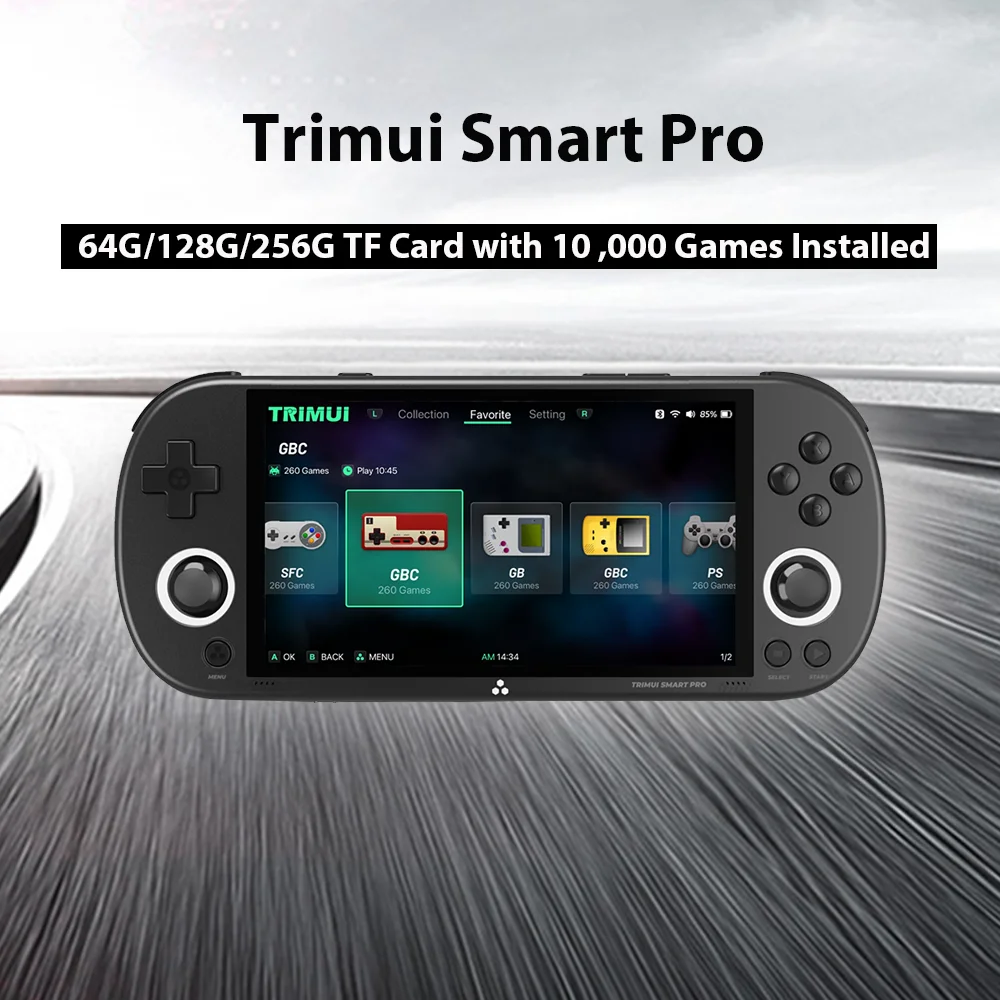 

Tolex Trimui Smart Pro Handheld Game Console 4.96“ IPS Screen Open Linux Source 5000mAh Battery Wifi Simulator N64 PS1 Boy Gifts