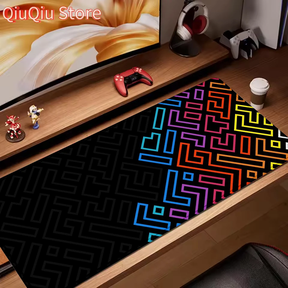 

Block Stacking Artistic Minimal Mouse pad large Black 400X900 PC Computer Keyboard XXL Desk mat Office interior accessories rug