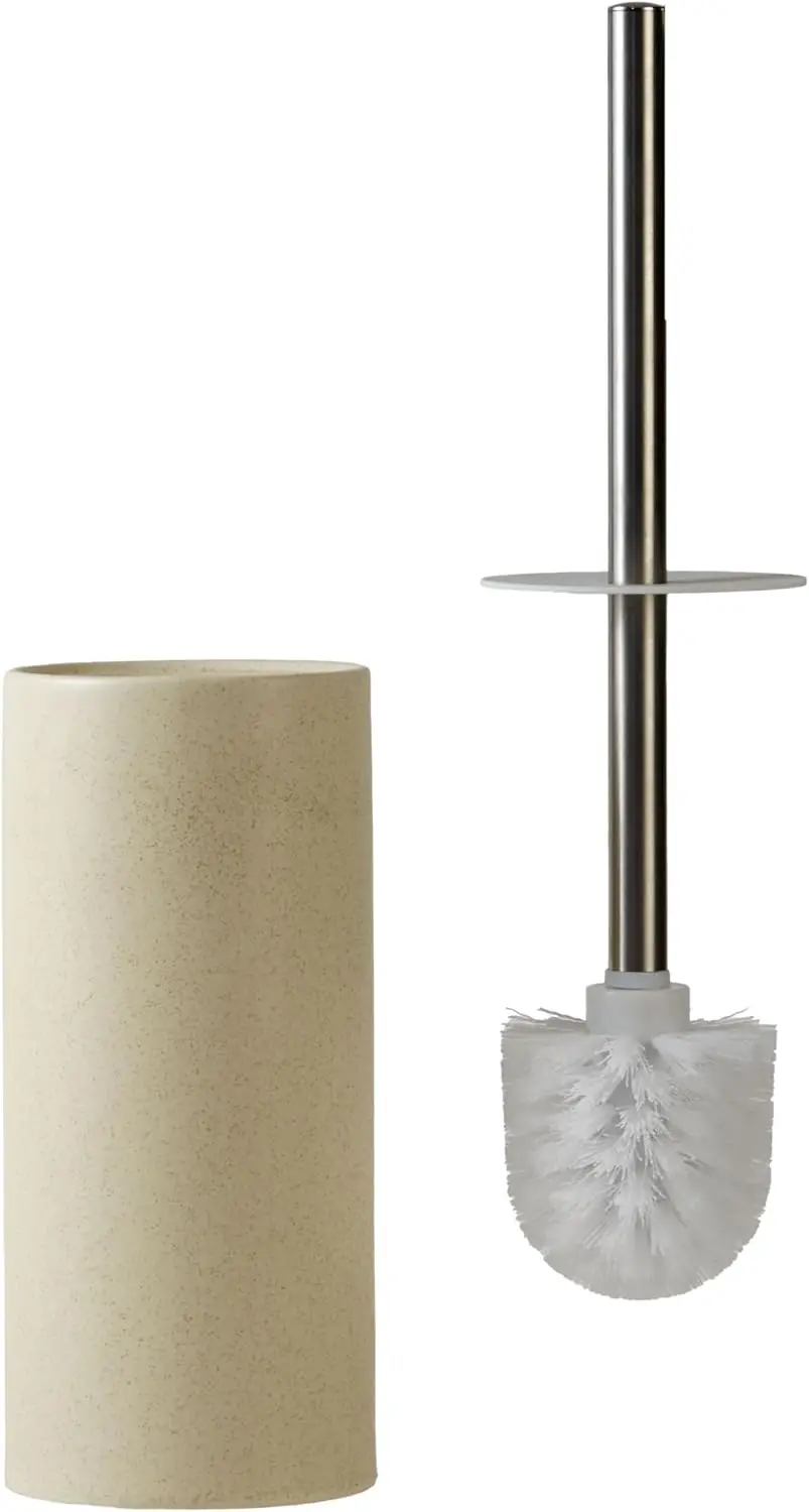 

Ceramic Toilet Bowl Brush and Holder Set,Toilet Cleaning Scrub Brush,Heavy Duty Toilet Brush Quick Dry Bristles for Bathroom,Bei