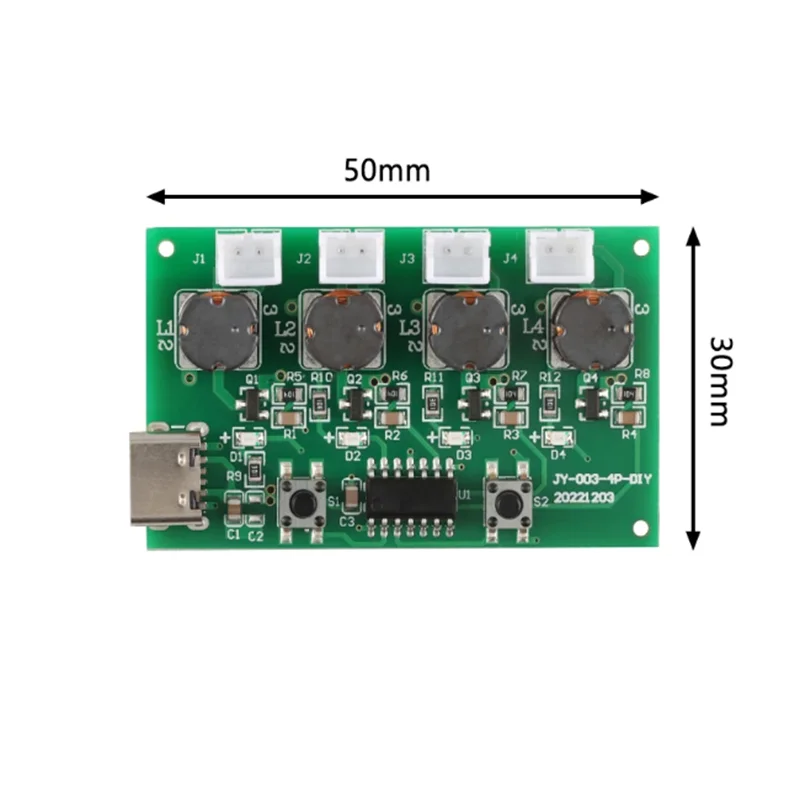 Type-C USB Mini Humidifier Module 4 Channel Mist Maker and Driver Circuit Board Fogger Atomizer Oscillating Ultrasonic
