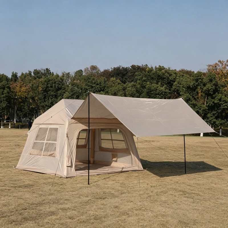 

Large Inflatable Camping tent 3-4 People With Windows Outdoor Overnight Camping Tent Family Waterproof Awning