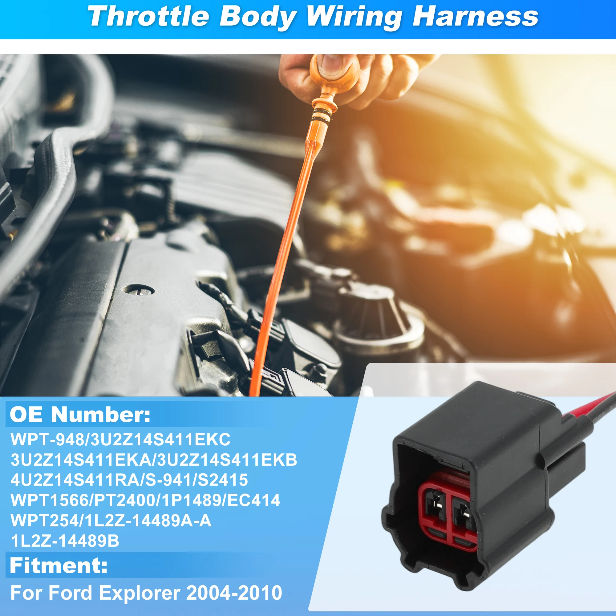 UXCELL Throttle Body Connector Harness WPT-948 for Ford Explorer 04-10