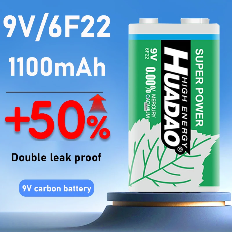 2-20 pz batteria usa e getta 9V batteria alcalina multimetro allarme microfono 6 f22 batteria a secco al carbonio 1100mah adatto per giocattoli KTV