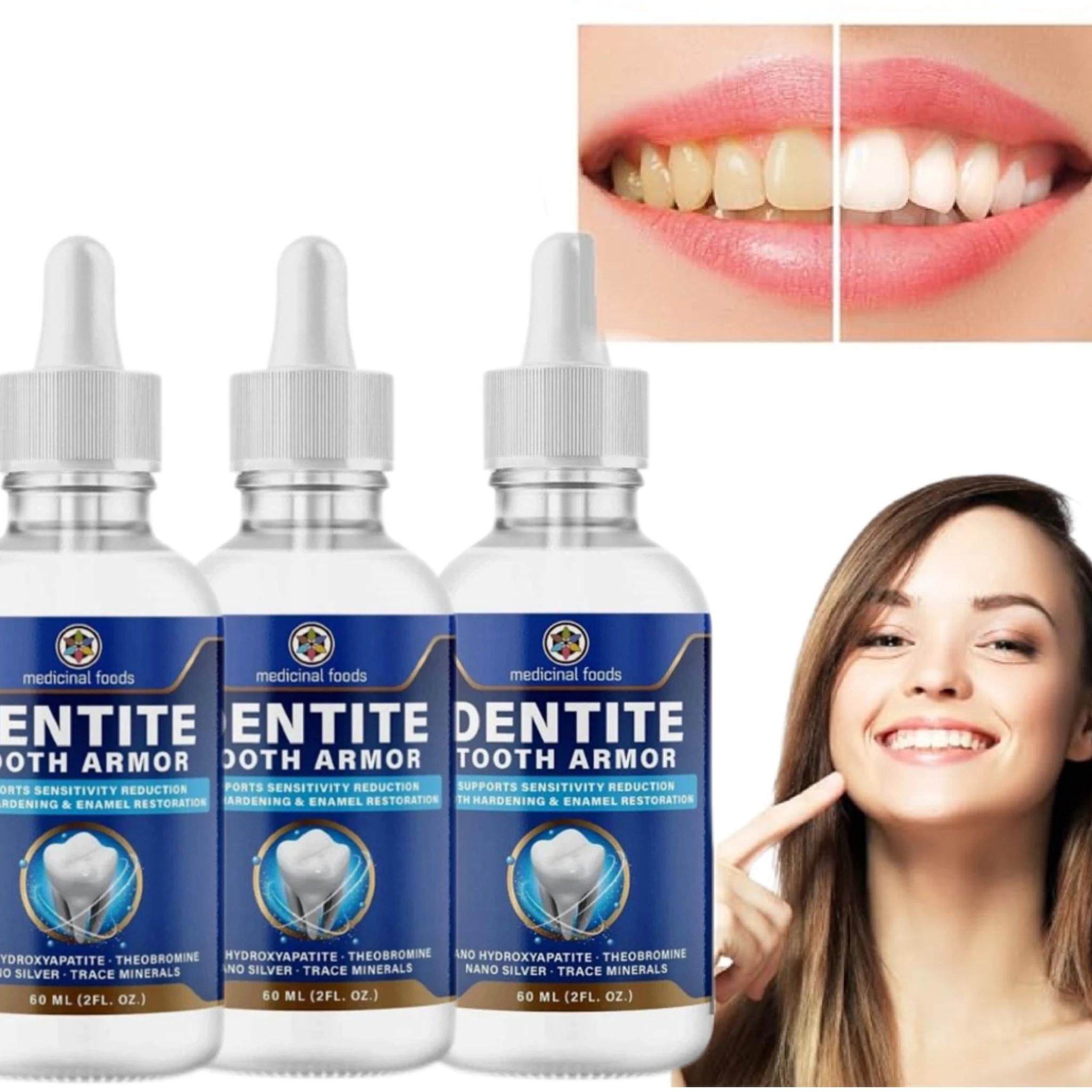 60ml Professional Dental Care Drop Medicinal Foods Dentite Tooth Armor Liquid Healthy Dental Enamel Cavity Repair Healing Liquid