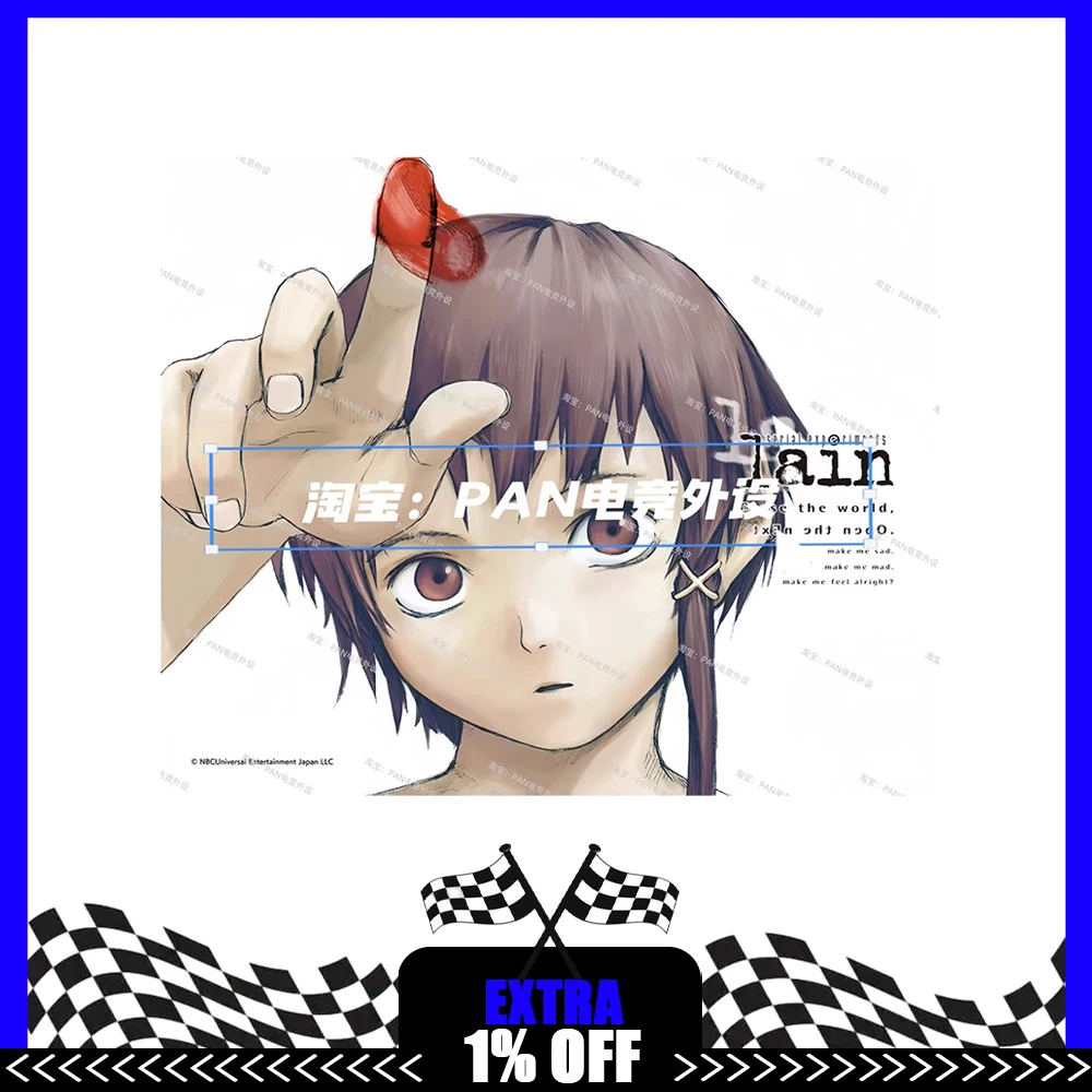 PAN Esports Lain Glass Mousepad Smooth and Speed Mouse Pad Coating Full Coverage Primer For TTK APEX CSGO PC Accessories Gifts