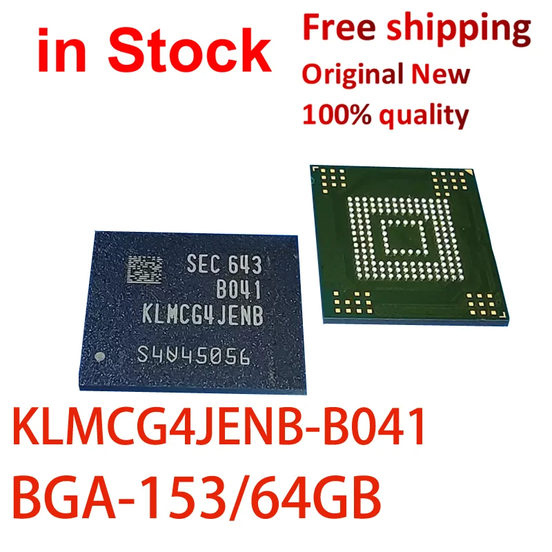 (1 piece)100% New KLMCG4JENB-B041 KLMCG4JENB B041 B04I 64GB BGA153 EMMC 5.1Version IC chipset