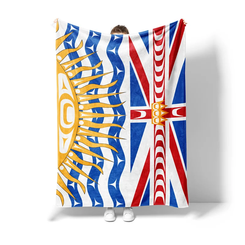 Gaslight Gatekeep Girlboss British Columbia Indigenous Throw Blanket for Women Men Girls Boys Kids Pets Dogs Cats Couch Sofa