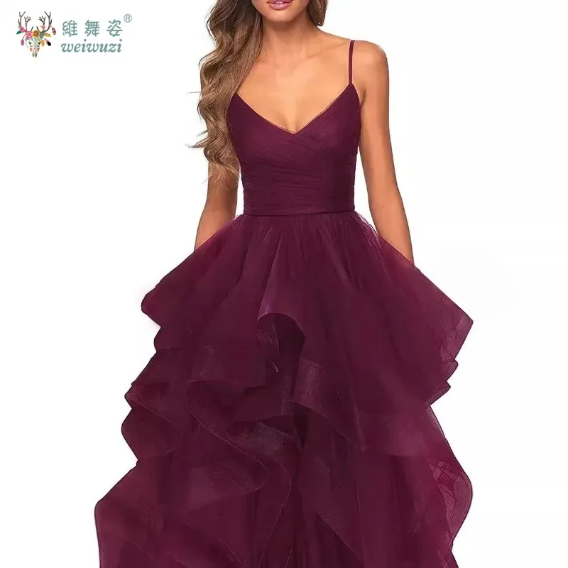 Elegante cinta de espaguete noite vestido fofo palco performance traje muito sexy princesa aniversário luxo requintado vestido extravagante