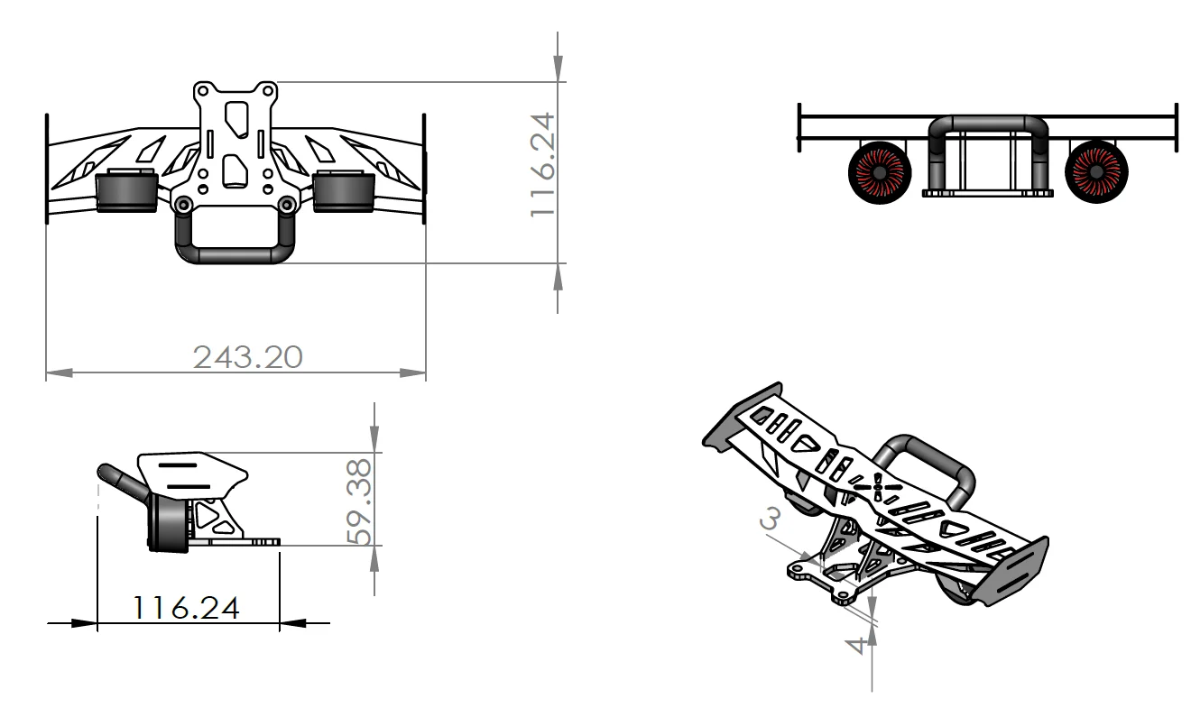 Skateboard induction tail light electric skateboard tail brake light armrest light skateboard hand handle indicator light