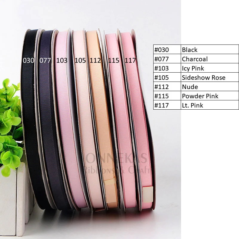 100Yards 6/9/13/16/19/25/38mm Pink Grosgrain Ribbon High Quality 100% Polyester Fabric Ribbon for Crafts Hair Bows Making
