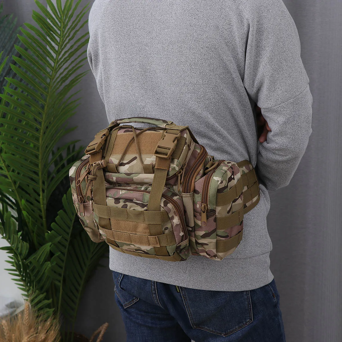 1 قطعة حقيبة الصيد الكبيرة مقاوم للماء النايلون متعدد جيب دائم في الهواء الطلق معالجة الخصر حقيبة ل الطعم والعتاد تخزين الملحقات #6