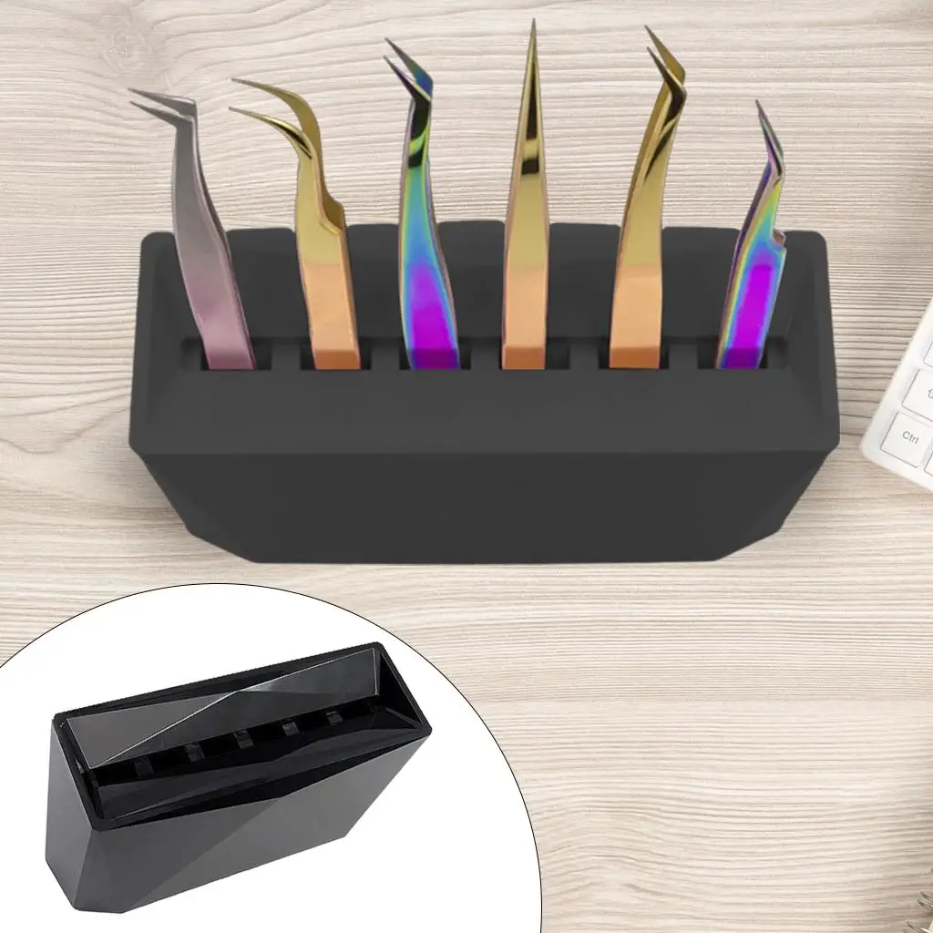 Multi Slot Eyelash Tweezer Display Stand Acrylic Organizer Rack for Eyelash Extension Studio