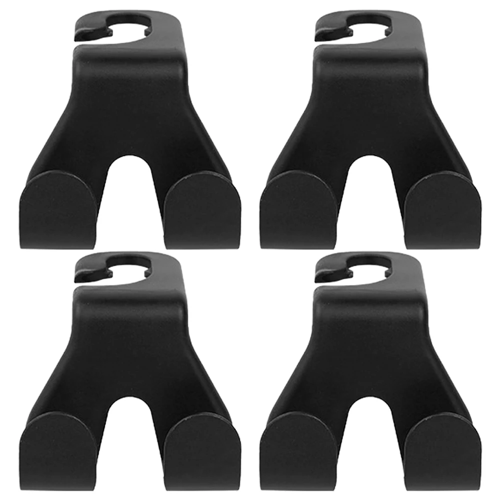 

4pcs Car Seat Back Hooks for Mobile Phone Purse Storage Key Holder Durable Material Black Easy Installation Rear Organization