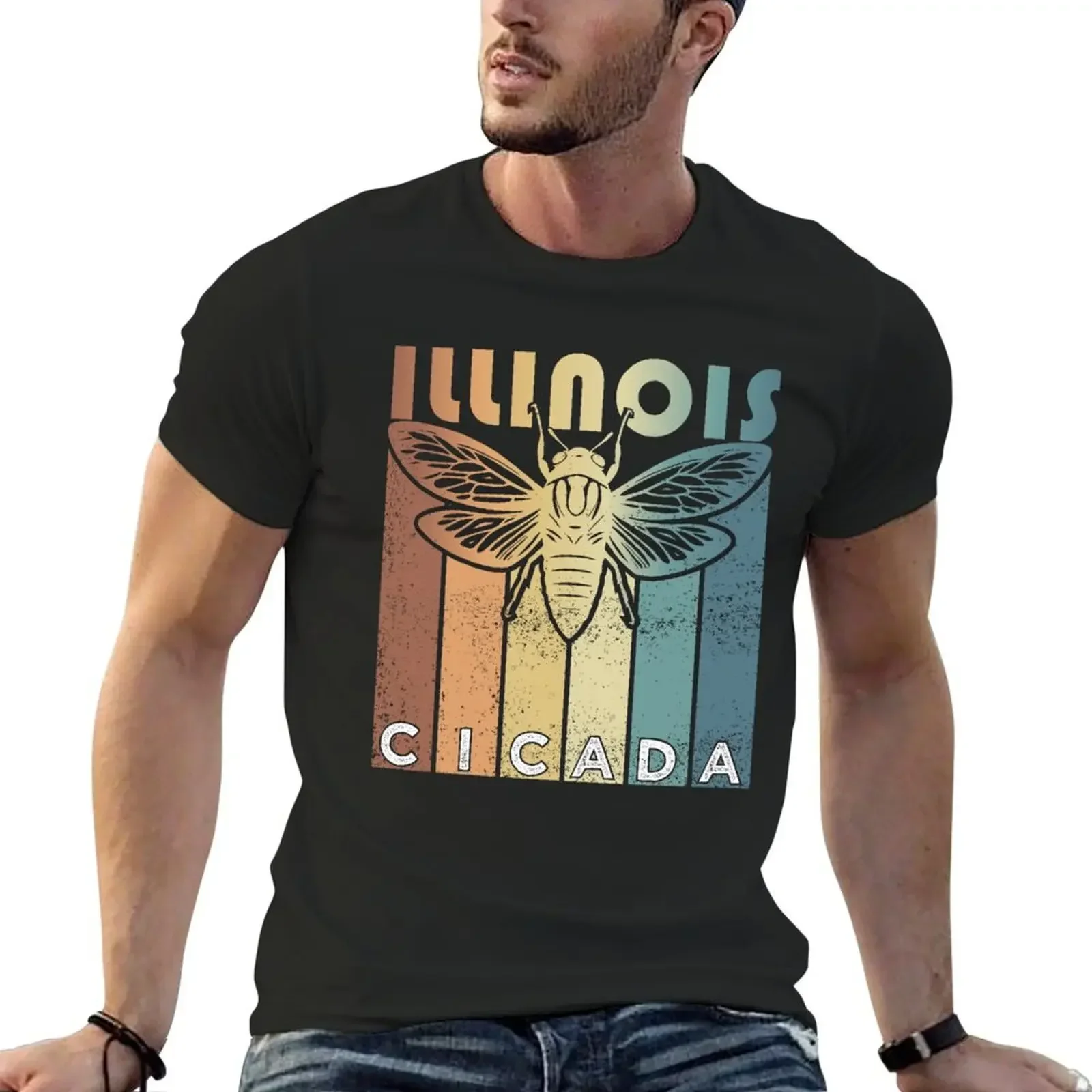 

Retro Illinois2024 Cicada Summer Swarm, Vintage Cicada T-Shirt graphic t shirt vintage oversized mens designer clothes