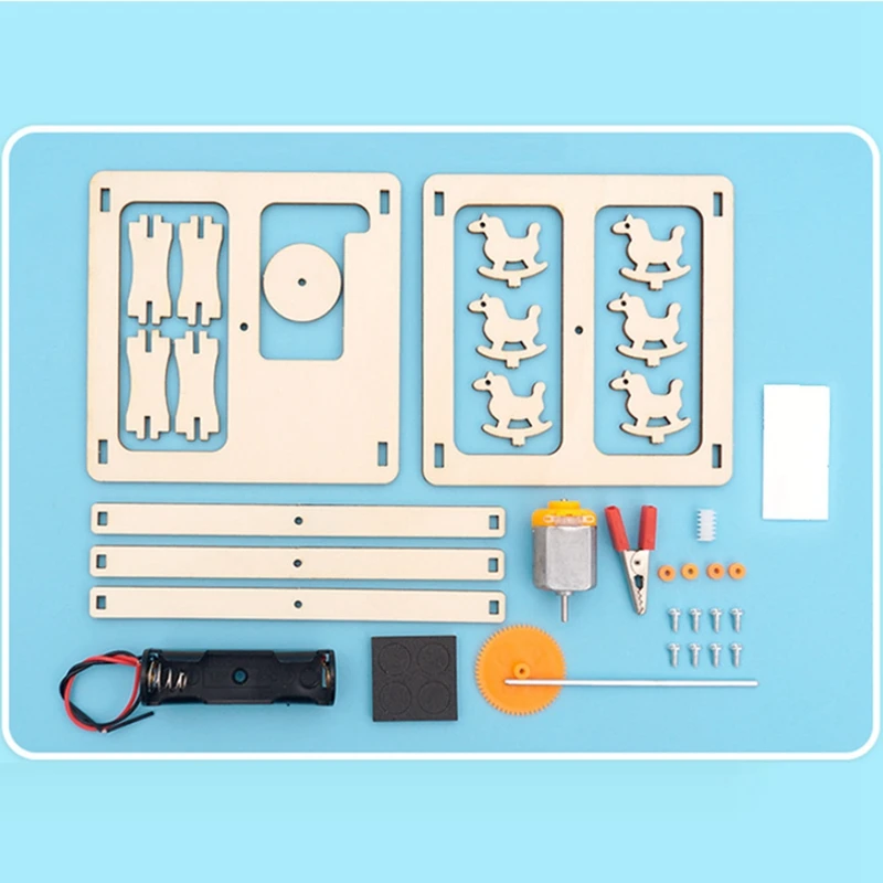 Carousel DIY Science Set Wooden Puzzle Craft Technology Experiment Kit For Students Children Gift Easy Install Easy To Use