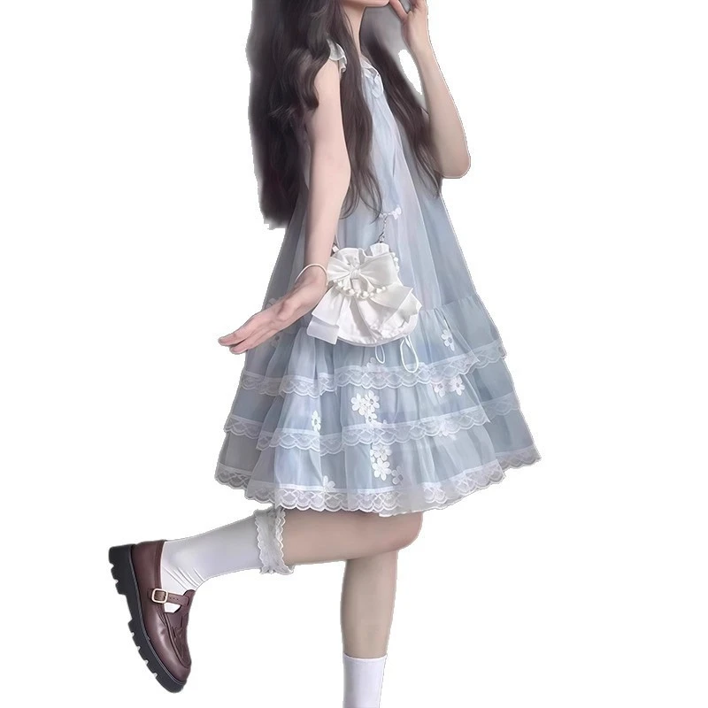 

Girls' Princess Style Loose Sleeveless Dress 2026 Summer New, Casual Tank Gown for Big Kids Breathable Daily Wear
