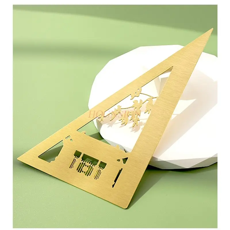 Picture 5: 4pcs/set Creative ruler brass bookmark