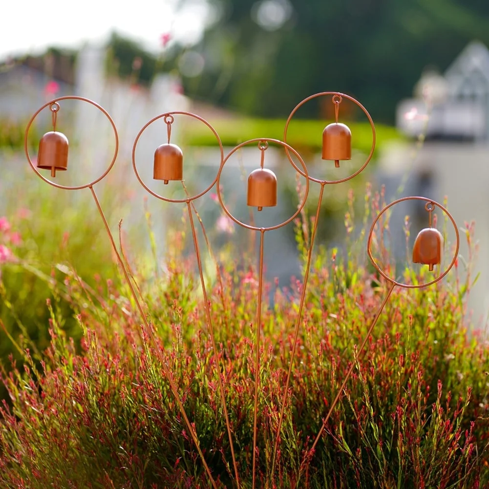 For Outdoor Garden Decor Vintage Metal Bell Rings Outdoor Decor Weather Resistant Iron Sleek Elegant Appearance