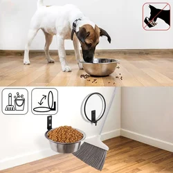 Wall Mounted Dog Bowl Elevated Pet Feeding Bowls Pet Food Bowl Container Stainless Steel Pet Cat Water Feeder Bowls Dog Supplies