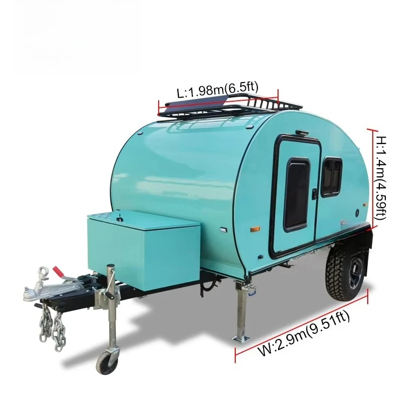 Light 2.9m Ripple Camper, Ripple Camper, Small Camper with all-terrain tires, suitable for off-road camping